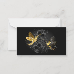 Tarjeta Pequeña Colibrí negro y dorado