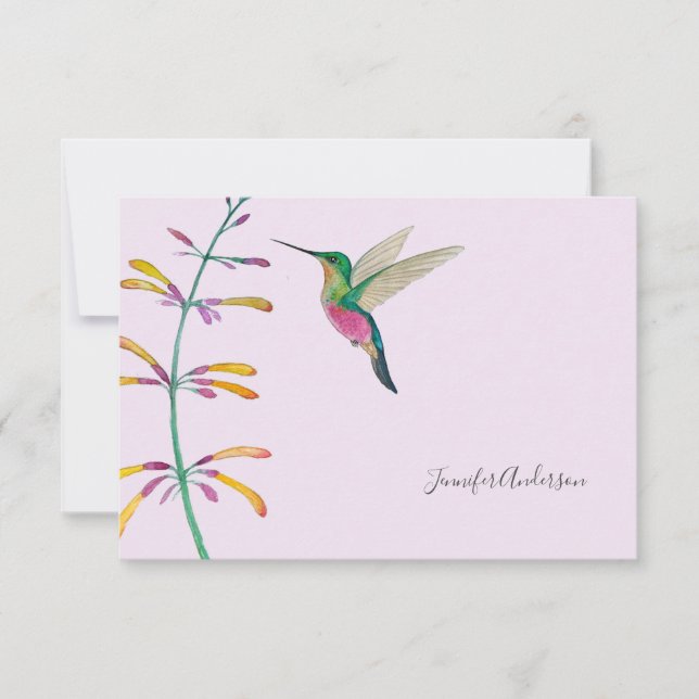 Tarjeta Pequeña Colibrí personalizado  (Anverso)