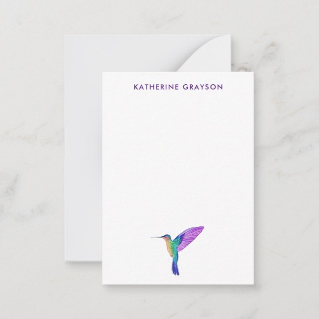 Tarjeta Pequeña Colibrí personalizado  (Anverso)