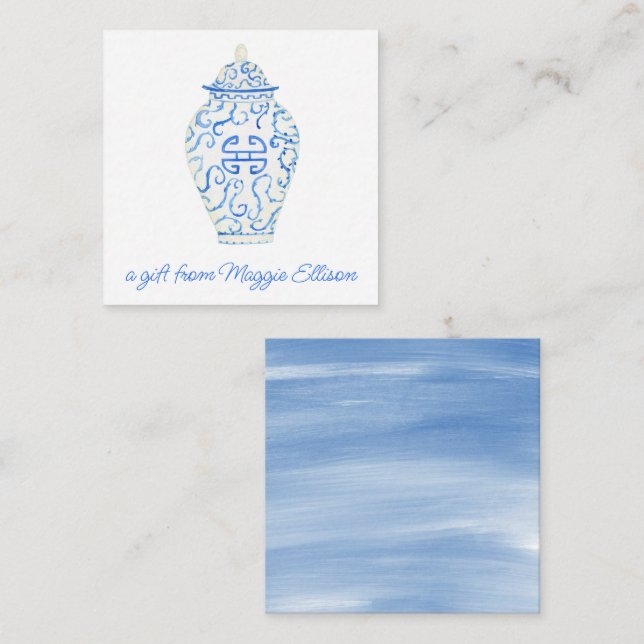 Tarjeta Pequeña Coliseo de regalo Chinoiserie Watercolor Ginger Ja (Anverso / Reverso)