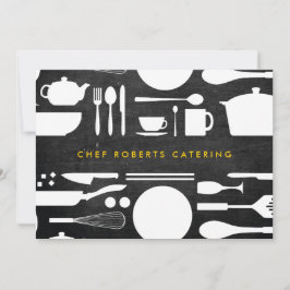 Tarjeta Pequeña Collage de cocina en madera negra