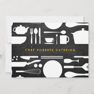 Tarjeta Pequeña Collage de cocina en madera negra