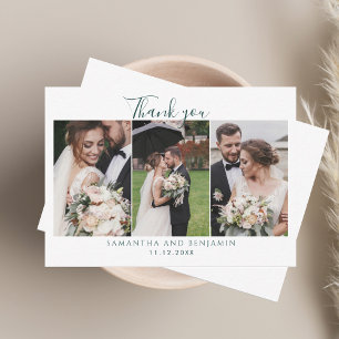 Tarjeta Pequeña Collage de fotos de presupuesto Boda Gracias