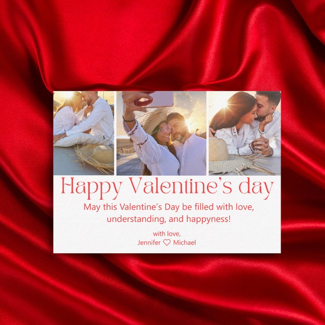 Tarjeta Pequeña collage de fotos del día 3 de San Valentín feliz m (Subido por el creador)