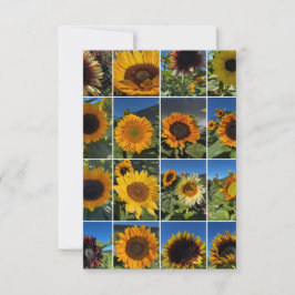 Tarjeta Pequeña Collage de Girasoles de Día Soleado 