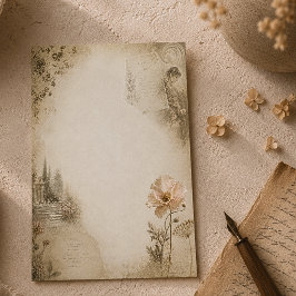 Tarjeta Pequeña Collage Estético de Jardín Botánico Romántico