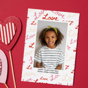 TARJETA PEQUEÑA COLLAJE DE FOTO DE ESCRITURA DE AMOR PARA SAN VALE