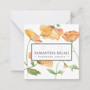 Tarjeta Pequeña Collar de Flor de Amapola Naranja Exhibidor de Are