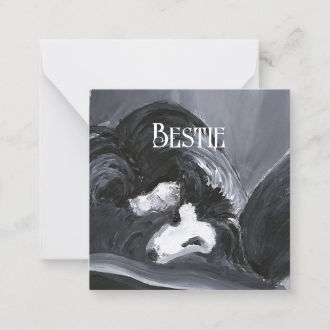 Tarjeta Pequeña Collie de borde con pintura personalizada (Anverso)