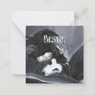 Tarjeta Pequeña Collie de borde con pintura personalizada