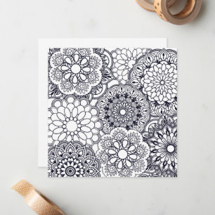Tarjeta Pequeña Coloca tus propias Mandalas florales