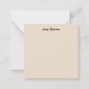 Tarjeta Pequeña Color Almendra Liso Elegante Profesional Minimalis