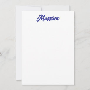 Tarjeta Pequeña Color Azul Profundo Caligrafía Moderna Llana de No