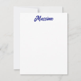 Tarjeta Pequeña Color Azul Profundo Caligrafía Moderna Llana Propi