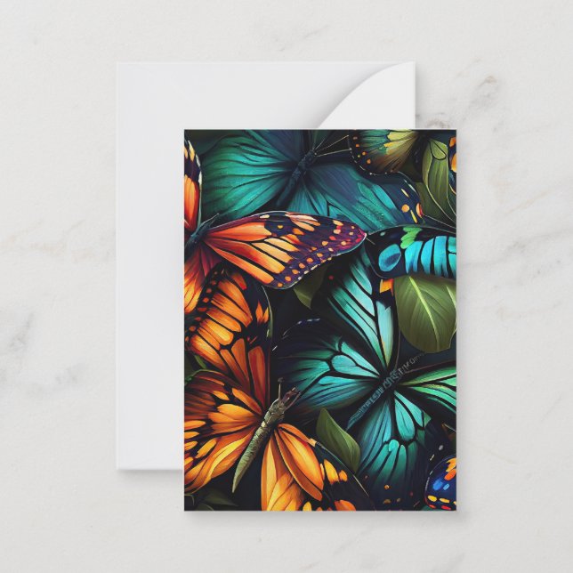 Tarjeta Pequeña Color Burst–Butterflies in Motion (Reverso)