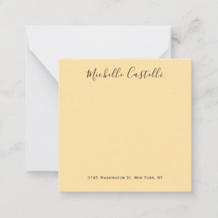 Tarjeta Pequeña Color crema beige escritura única profesional