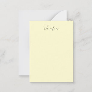 Tarjeta Pequeña Color crema elegante minimalista moderno nombre se