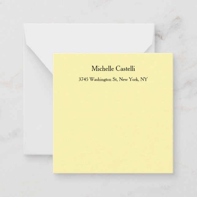 Tarjeta Pequeña Color crema profesional Clásico único (Anverso)