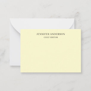 Tarjeta Pequeña Color Crema Profesional Moderno Plano Minimalista