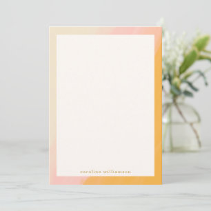 Tarjeta Pequeña Color de agua moderno Boho amarillo rosa personali