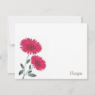 Tarjeta Pequeña Color de agua rojo, gérmenes de pluma y tinta