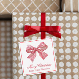 Tarjeta Pequeña Color de agua rojo y blanco rayado arco