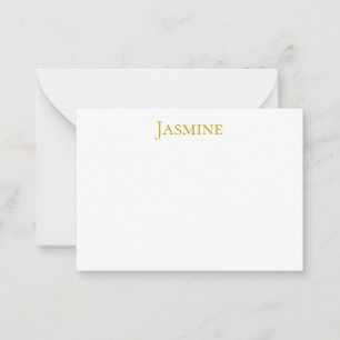 Tarjeta Pequeña Color Dorado Minimalista Profesional Nombre