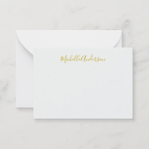 Tarjeta Pequeña Color dorado Nombre moderno de escritura a mano Mi