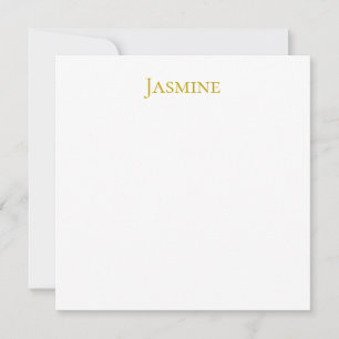 Tarjeta Pequeña Color Dorado Nombre Profesional Minimalista Simple