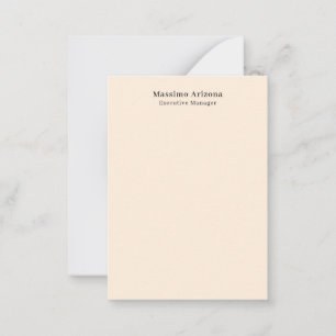 Tarjeta Pequeña Color Marfil Minimalista Moderno Profesional Liso