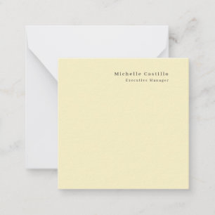 Tarjeta Pequeña Color Pastel Crema Nombre Plano Minimalista Modern