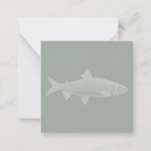 Tarjeta Pequeña COLOR PERSONALIZADO del Ilustracion de pescado ant
