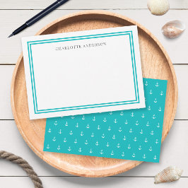 Tarjeta Pequeña Color personalizado Moderno Bordes clásicos Anclaj