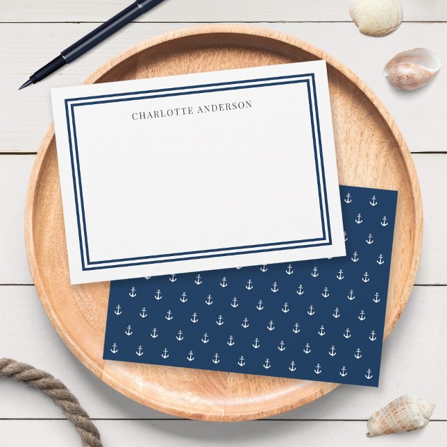 Tarjeta Pequeña Color personalizado Moderno Bordes clásicos Anclaj (Subido por el creador)
