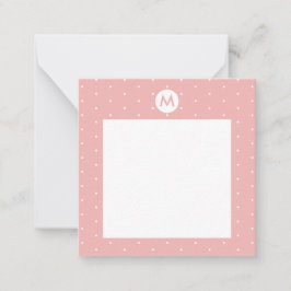 Tarjeta Pequeña Color personalizado Punto rosa inicial
