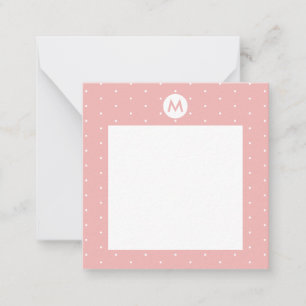 Tarjeta Pequeña Color personalizado Punto rosa inicial