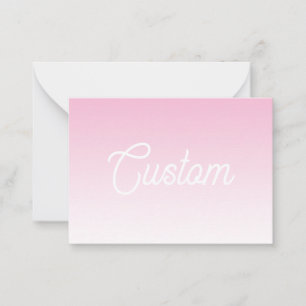 Tarjeta Pequeña Color Rosa Claro Ombre (Editable) y tu texto
