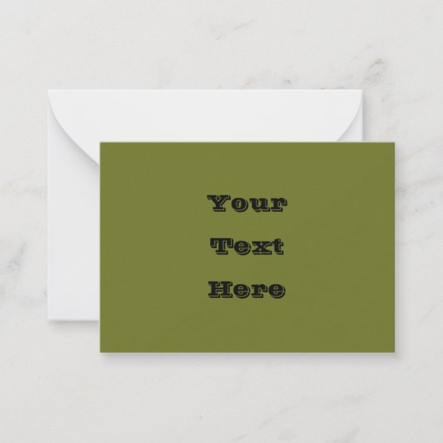 Tarjeta Pequeña Color verde oliva sólido (Anverso)