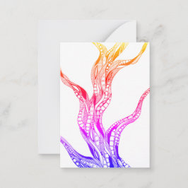 Tarjeta Pequeña Color Wavy Curved Abstract Tree Pen