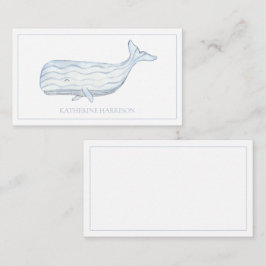 Tarjeta Pequeña Colorante de agua costera - Ballena azul personali