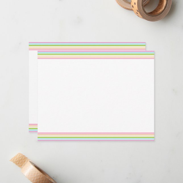 Tarjeta Pequeña Colores arcoiris Stripe Blank Template Trendy (Anverso/Reverso In Situ)