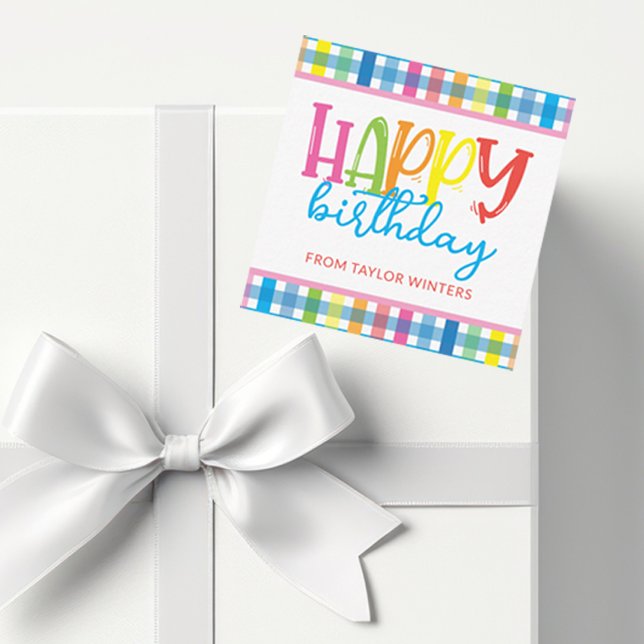 Tarjeta Pequeña Colores brillantes Revestimiento Feliz Cumpleaños  (Subido por el creador)