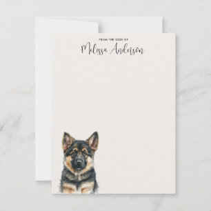 Tarjeta Pequeña Colores de agua de perro pastor alemán personaliza