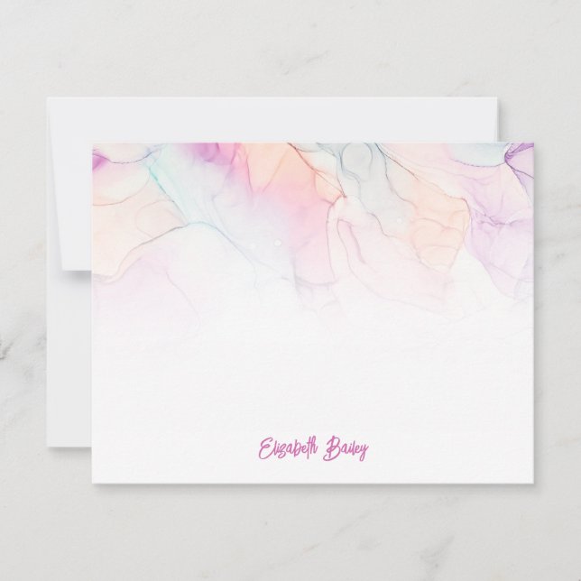 Tarjeta Pequeña Colores Pastel Tinta Alcohólica Personalizada (Anverso)
