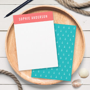 Tarjeta Pequeña Colores personalizados Añadir nombre Anclaje náuti