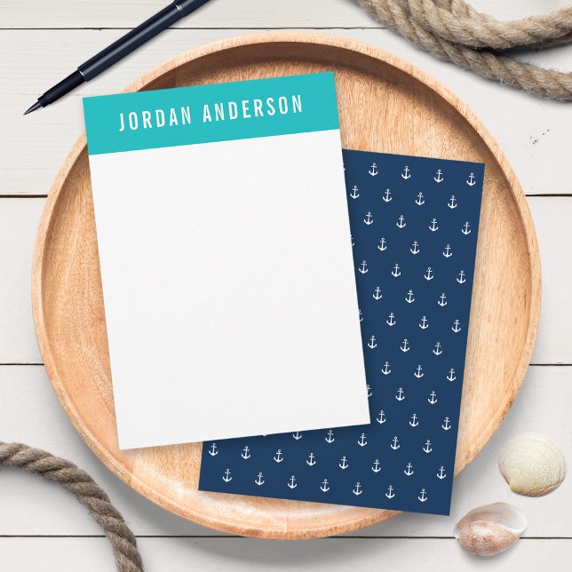 Tarjeta Pequeña Colores personalizados Añadir nombre Anclaje náuti (Subido por el creador)
