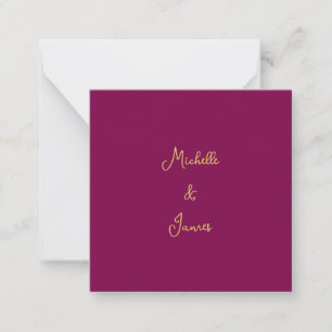 Tarjeta Pequeña Colores Vino y Dorado Profesional Moderno de Moda