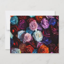 Tarjeta Pequeña Colorful Roses Rose Art Bouquet Note Card Set