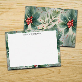 Tarjeta Pequeña Colorful Winter Poinsettia Flower Custom