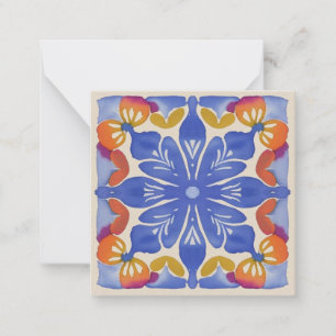 Tarjeta Pequeña Colorida acuarela floral